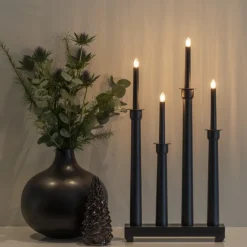 Adventsstake 4 armer - Svart
