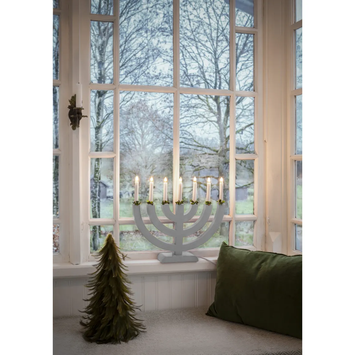 Adventsstake 7 armet - Grå