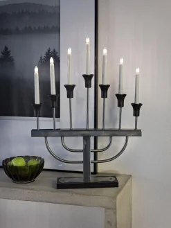 Adventsstake 7 armet ubehandlet metall