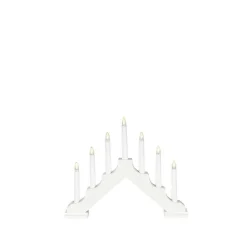 Adventsstake 7 lys på batteri - Hvit