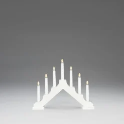 Adventsstake 7 lys på batteri - Hvit