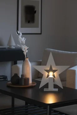 Adventsstjerne på fot 35 cm