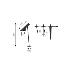 AJ Garden Pullert med spyd H:50cm - Startpakke