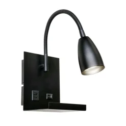 Ajax vegglampe med USB A og C - Svart