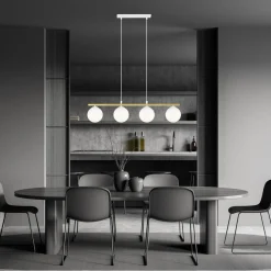 Allora takpendel 4-lys - Hvit/Opal/Gullfarget