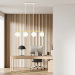 Allora takpendel 4-lys - Hvit/Opal/Gullfarget