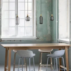 Amp pendel L - Røyk/Messing