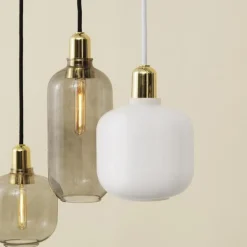 Amp pendel S, røk/messing