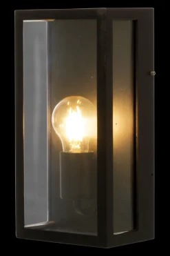 Arendal vegglampe utendørs IP44 E27 - Svart/Klart glass