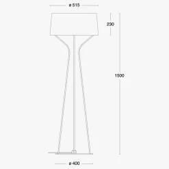 Aria gulvlampe - Hvit/Rustfritt stål