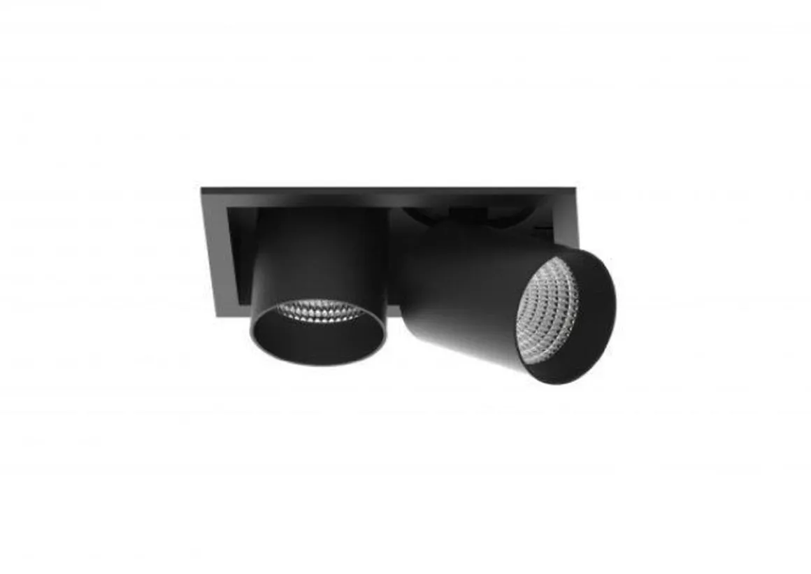 Aria mini flex K2 downlight justerbar 2x5W 3000K RA90 Dimbar - Svart