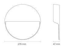 Arlon round vegglampe utendørs 10W 3000 Kelvin IK10 IP65 - Dimbar