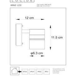 Arne vegglampe utendørs ned IP44 GU10 - Svart