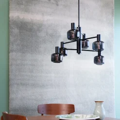 Arp takpendel 6-lys - Svart/Røykfarget