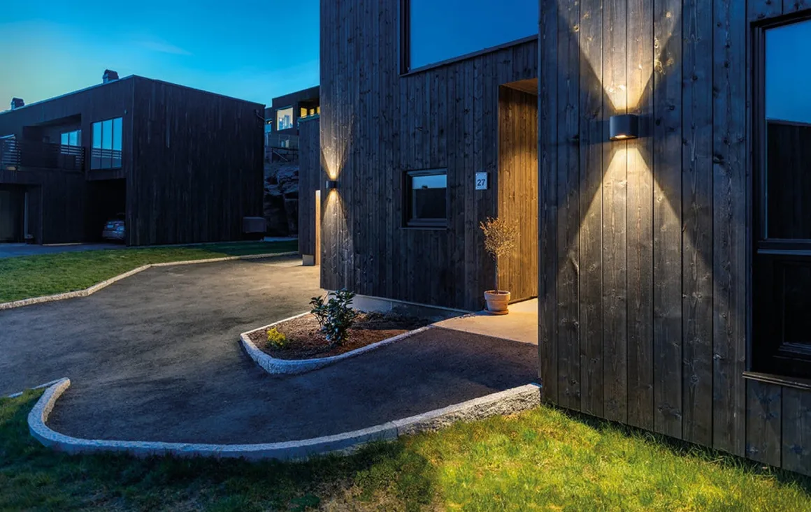 Artes round vegglampe opp/ned utendørs IP65 8W 2700K Dimbar