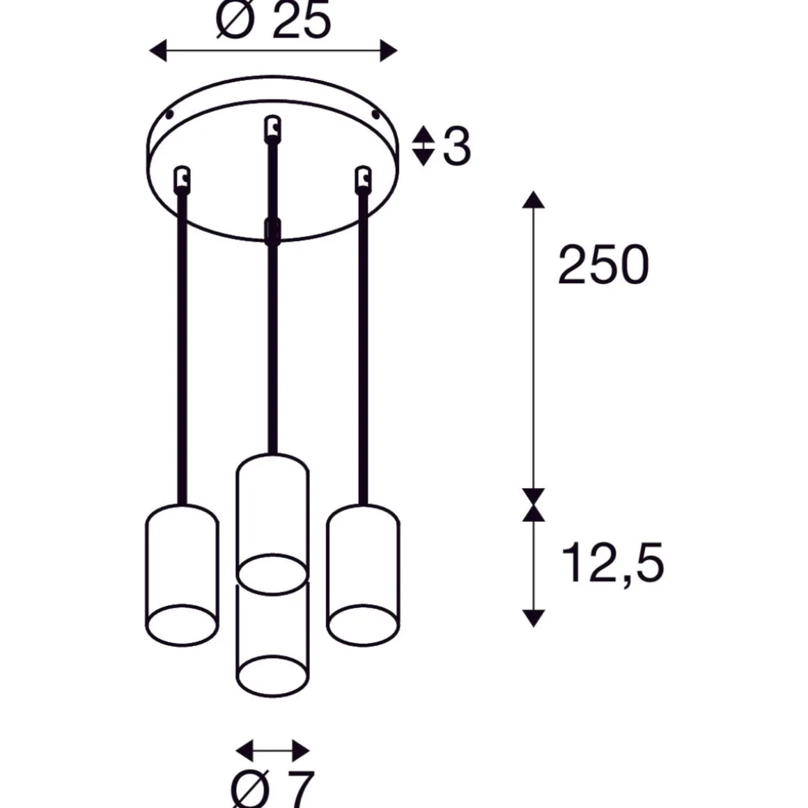 Asto tube rondell takpendel 4-lys