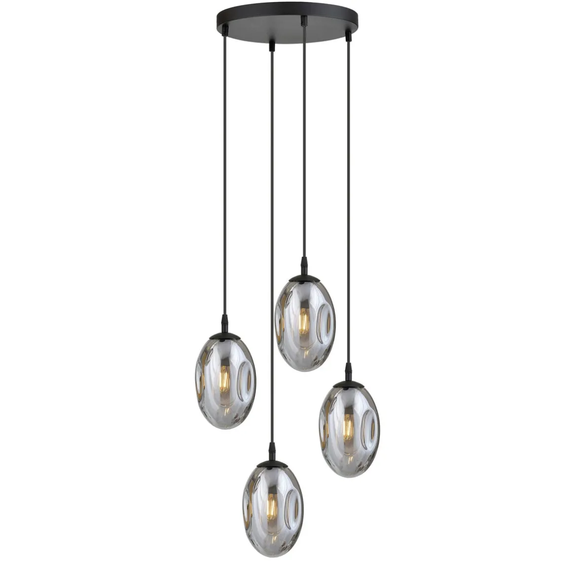Astral rondell takpendel 4-lys - Svart/Røykfarget