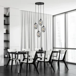 Astral rondell takpendel 4-lys - Svart/Røykfarget