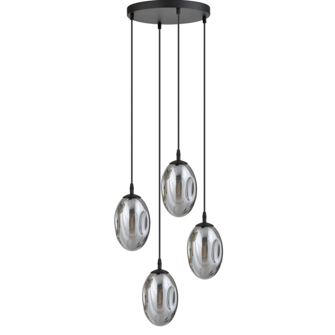 Astral rondell takpendel 4-lys - Svart/Røykfarget