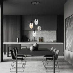 Astral rondell takpendel 4-lys - Svart/Mix