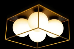 Astro taklampe 36x36 cm - Svart/opal/gullfarget