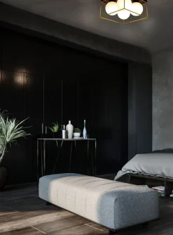 Astro taklampe 36x36 cm - Svart/opal/gullfarget