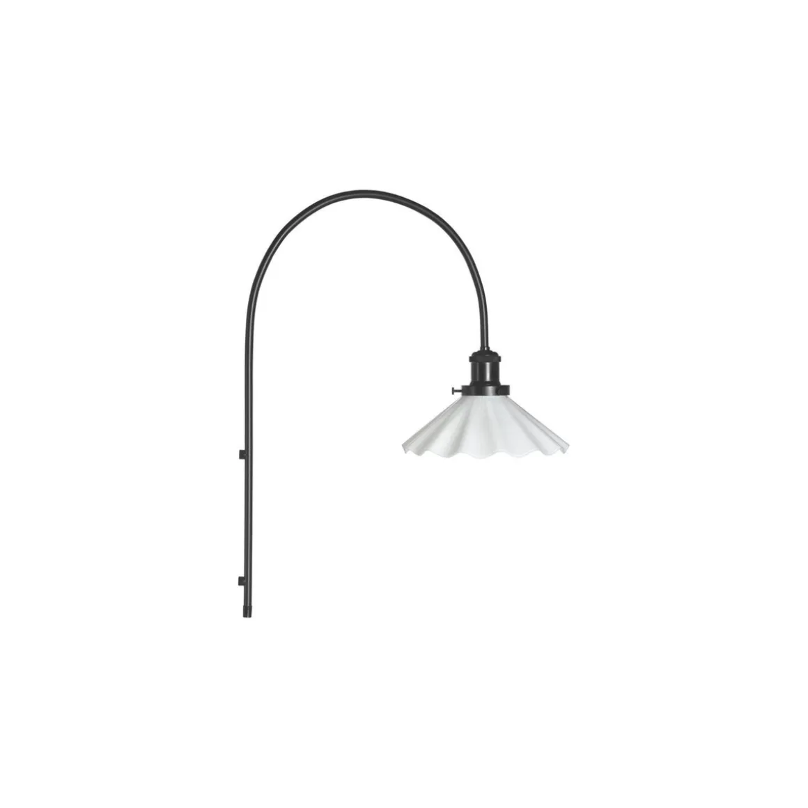 August vegglampe - Hvit med plisse mønster