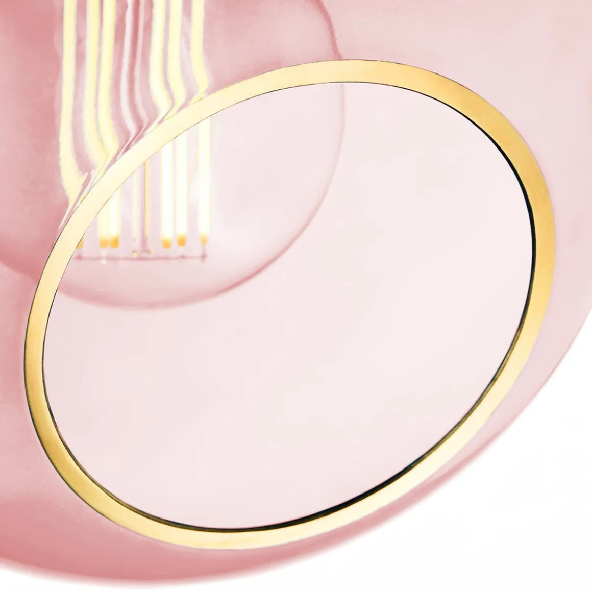 Ballroom Molecule taklampe - messing base/rosa glass