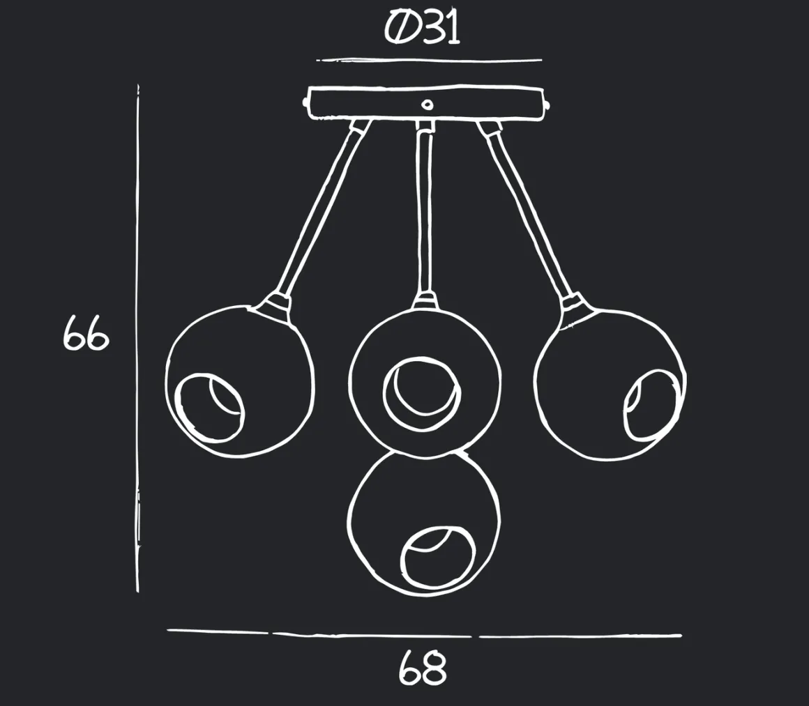 Ballroom Molecule taklampe - svart base/grønn glass