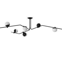 Baluna taklampe 6 lys - Svart/Opal