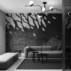 Baluna taklampe 6 lys - Svart/Opal