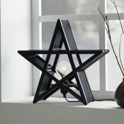 Bamboo stjerne bordlampe - Svart - Svart