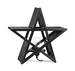 Bamboo stjerne bordlampe - Svart - Svart