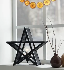 Bamboo stjerne bordlampe - Svart - Svart