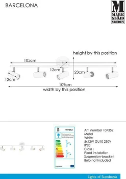 Barcelona spottskinne hvit - Hvit