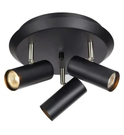 Barcelona taklampe Svart 3 spotter - Svart