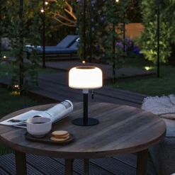 Bartja bordlampe oppladbar via USB eller solcelle 2700 Kelvin IP44