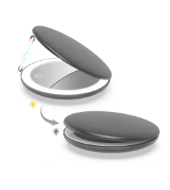 Beauty Hand oppladbart sminkespeil med lys - Svart