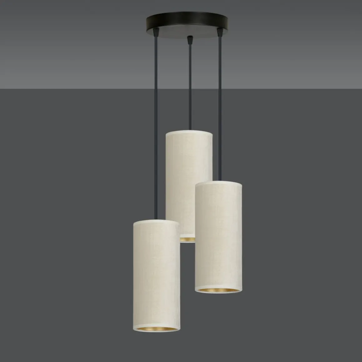 Bente rondell takpendel 3 lys - Hvit