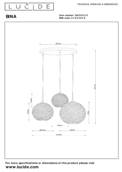 Bina takpendel 40 cm 3-lys