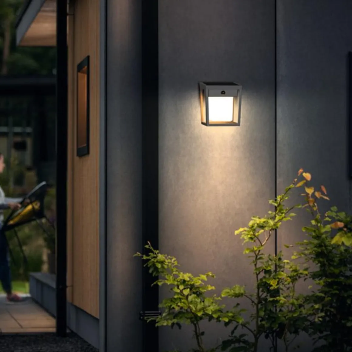 Blaise vegglampe utendørs IP44 1,5W 3000 Kelvin m/sensor - Solcelle