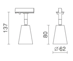 Bocca spotskinne 4 spotter 2 meter - Pure white