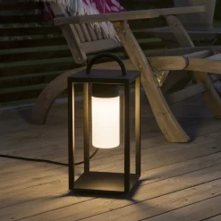 Bologna lanterne 45,5 cm - Svart/Opalhvit