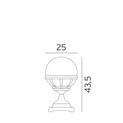Bologna portstolpe 312 - Hvit/ Klart glass