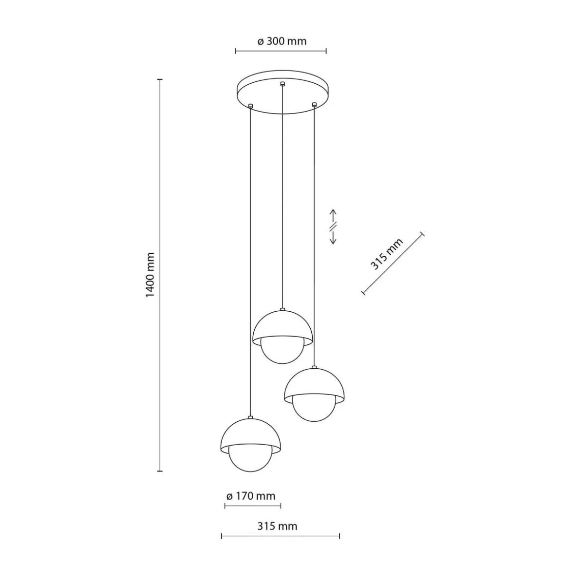 Bono takpendel 3-lys