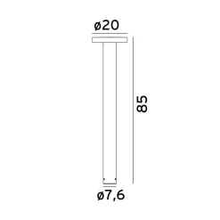 Borg 6180 Pullert 85 cm 16W 3000 Kelvin IP65