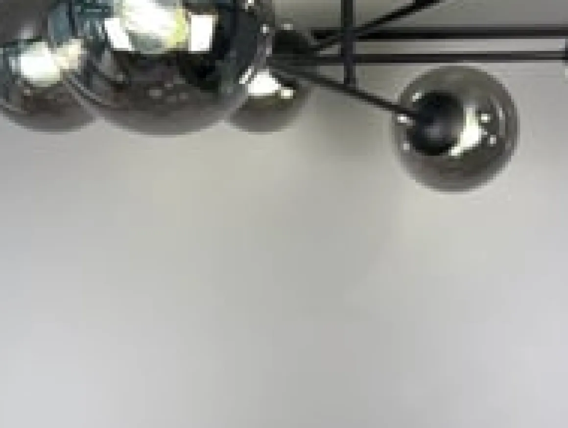 Brendi rund taklampe 6 lys - Svart/Klart glass