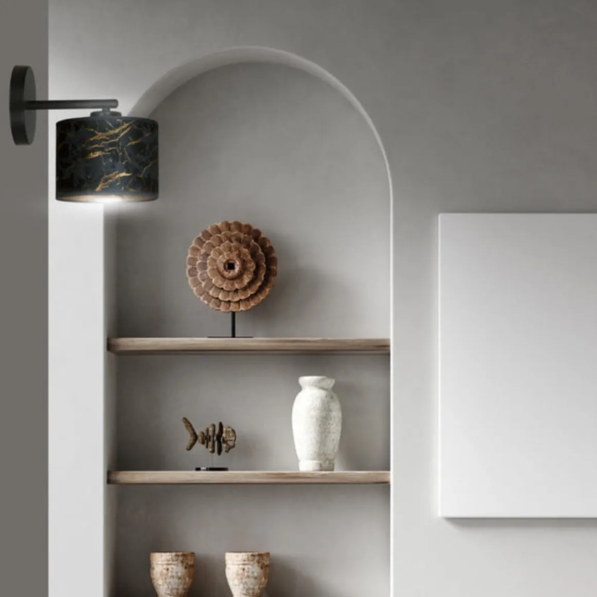 Broddi vegglampe - Svart