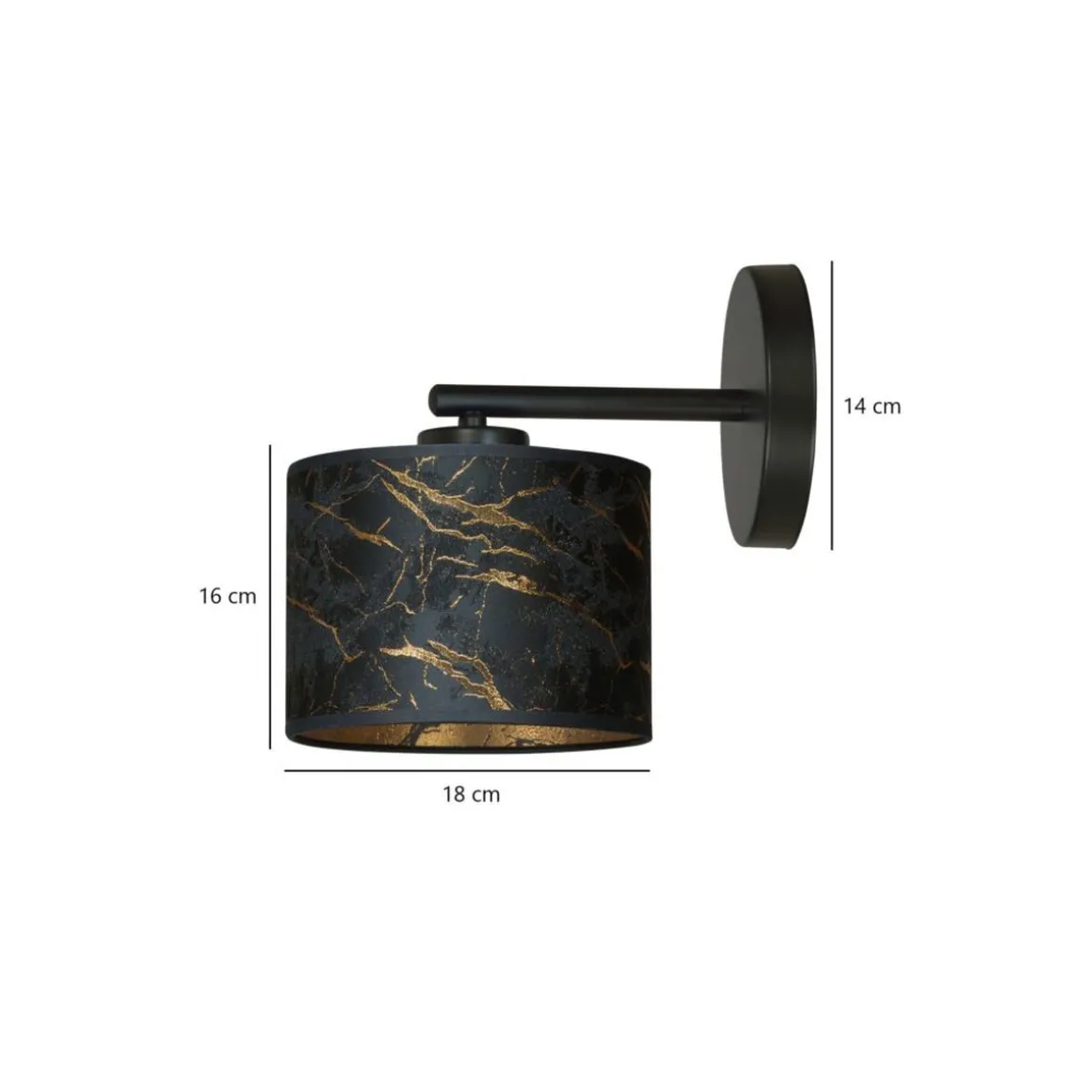 Broddi vegglampe - Svart