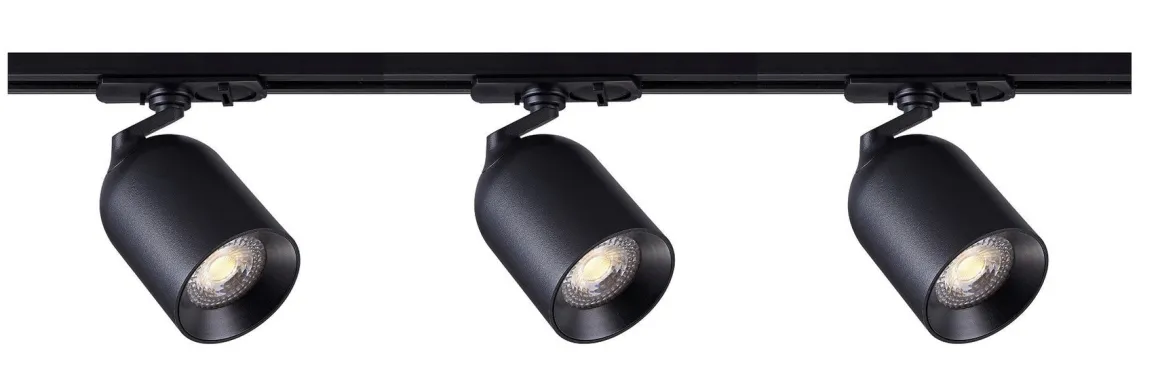 Bullet 1 meter spottskinne med 3 spotter 1T GU10 - Svart